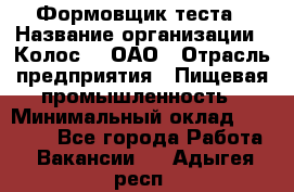 Формовщик теста › Название организации ­ Колос-3, ОАО › Отрасль предприятия ­ Пищевая промышленность › Минимальный оклад ­ 21 000 - Все города Работа » Вакансии   . Адыгея респ.